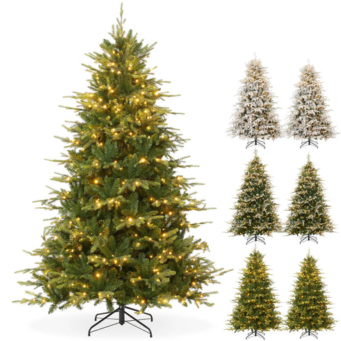 Pre-Lit Aspen Fir Artificial Holiday Christmas Tree with Stand